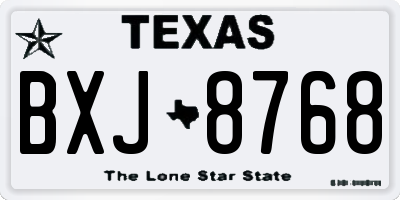 TX license plate BXJ8768