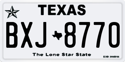 TX license plate BXJ8770