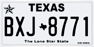 TX license plate BXJ8771