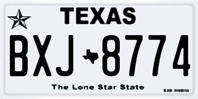 TX license plate BXJ8774