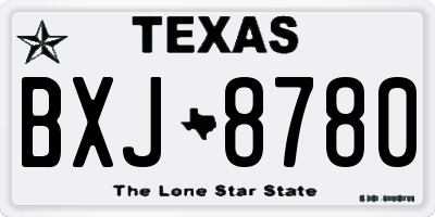 TX license plate BXJ8780