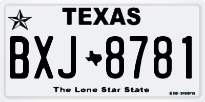 TX license plate BXJ8781