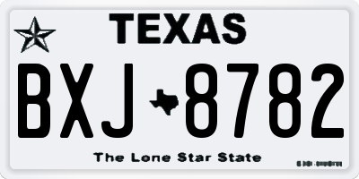 TX license plate BXJ8782