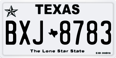 TX license plate BXJ8783