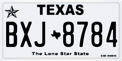 TX license plate BXJ8784