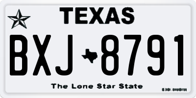 TX license plate BXJ8791