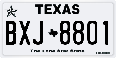 TX license plate BXJ8801