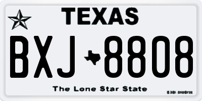 TX license plate BXJ8808