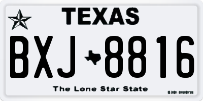 TX license plate BXJ8816
