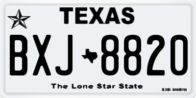 TX license plate BXJ8820