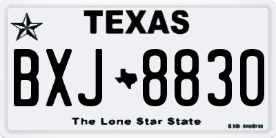 TX license plate BXJ8830