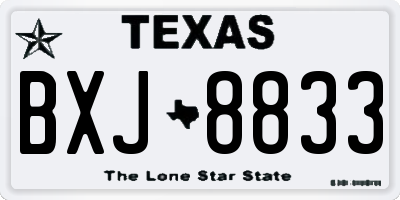 TX license plate BXJ8833
