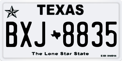TX license plate BXJ8835