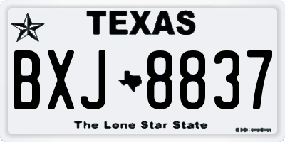 TX license plate BXJ8837