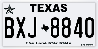 TX license plate BXJ8840