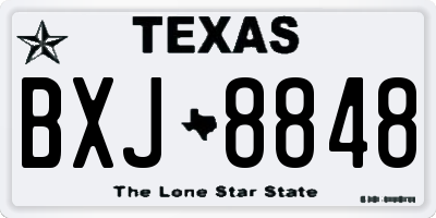 TX license plate BXJ8848
