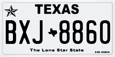 TX license plate BXJ8860