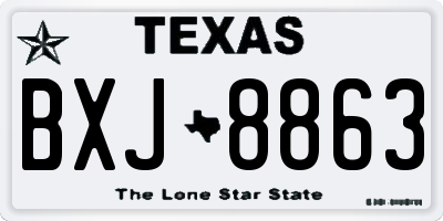 TX license plate BXJ8863