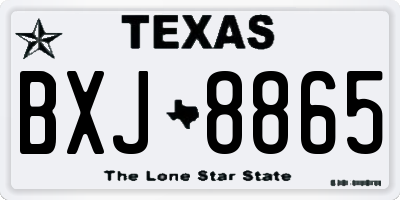 TX license plate BXJ8865