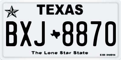 TX license plate BXJ8870
