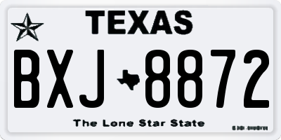 TX license plate BXJ8872