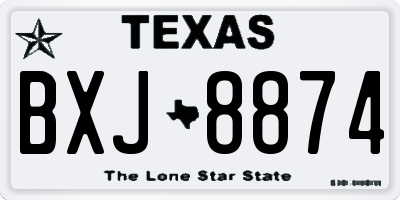 TX license plate BXJ8874