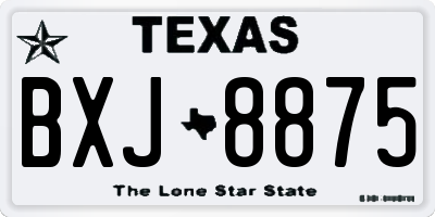 TX license plate BXJ8875
