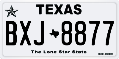 TX license plate BXJ8877