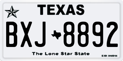 TX license plate BXJ8892