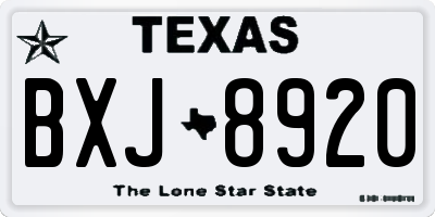 TX license plate BXJ8920