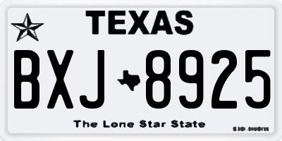 TX license plate BXJ8925