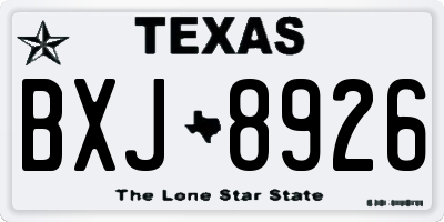 TX license plate BXJ8926