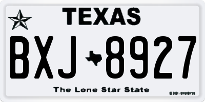TX license plate BXJ8927