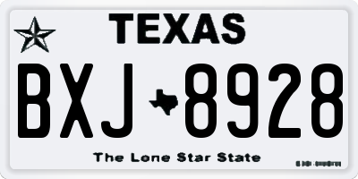 TX license plate BXJ8928