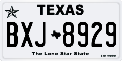 TX license plate BXJ8929