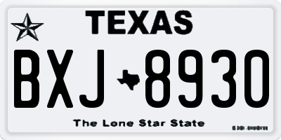 TX license plate BXJ8930