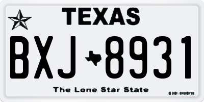 TX license plate BXJ8931
