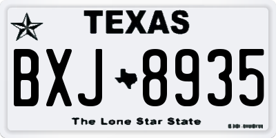 TX license plate BXJ8935