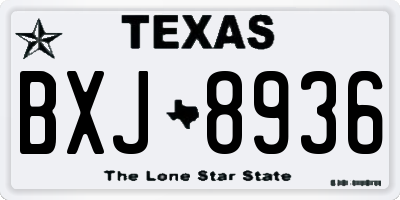 TX license plate BXJ8936