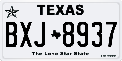 TX license plate BXJ8937