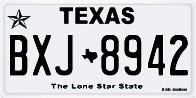 TX license plate BXJ8942