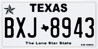 TX license plate BXJ8943