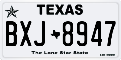 TX license plate BXJ8947