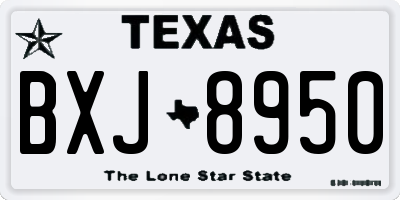 TX license plate BXJ8950