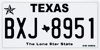 TX license plate BXJ8951