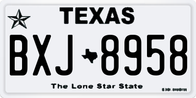 TX license plate BXJ8958