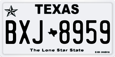 TX license plate BXJ8959