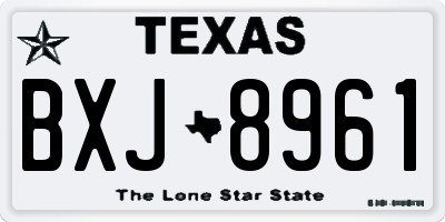 TX license plate BXJ8961