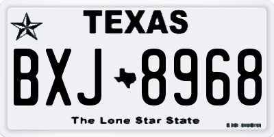 TX license plate BXJ8968