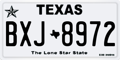 TX license plate BXJ8972